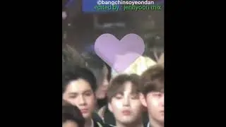 UMJI GFRIEND GIVE A LIGHT KISS TO SUGA BTS