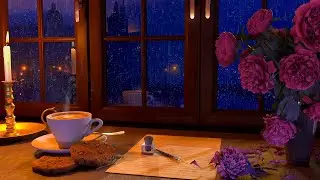 HEAVY RAIN ON WINDOW AMBIENCE: Rain and Thunder | Relaxing Sleep Sounds