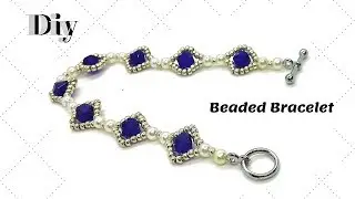 10 MINS DIY Beaded Bracelet. Beading tutorial. Beginner beading