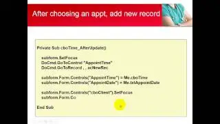 Creating a schedule of appointments in Access with VBA