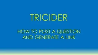 Tricider   How to post a question and generate link