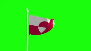 Greenland  green screen flag video