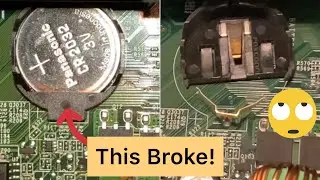 Broken System Board CMOS battery Holder? Easy Fix!
