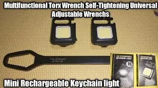 Unboxing Mini Keychain Light & Multifunctional Torx Wrench Universal Adjustable Wrenchs(shopee)