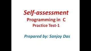 Programming in C: Practice Test-1
