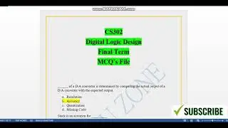CS302 Final Term Solved MCQs | Final Term Preparation 2023 |Digital Logic Design