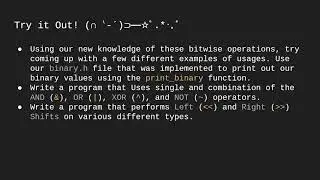 C Programming - 2.8 Bitwise Operators