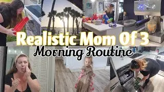 REALISTIC MOM OF 3 MORNING ROUTINE / MORNING CLEANING ROUTINE / REAL MOM LIFE