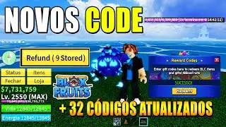 NOVOS CÓDIGOS + 32 CÓDIGOS DE 2X XP BELI E RESET NO BLOX FRUITS 2024 - blox fruit codes