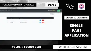 #6 Login Logout User | Laravel Livewire Single Page Application With Login System