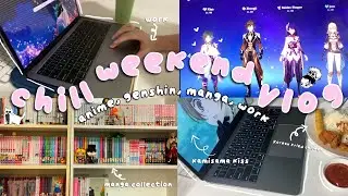 genshin impact, manga, watching anime, work with me | chill weekend vlog