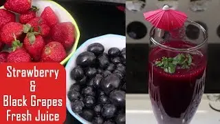 Strawberry and black grapes fresh juice for party -  fresh fruit drink