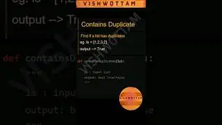 Contains Duplicate #python #VishwottamProCoder #shorts