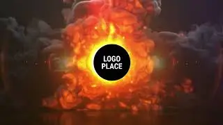 Effect Huge Fire Explosion Logo Intro - Green Screen