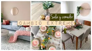 TRANSFORMACIÓN DE UNA SALA Y COMEDOR PEQUEÑO | LIVING ROOM MAKEOVER TRANSFORMATION 2020