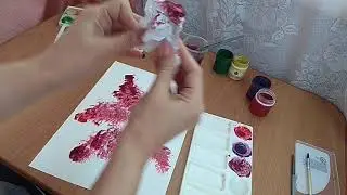 Мастер-класс "Сирень" при помощи мятой бумаги