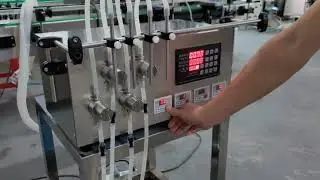 Máquina llenadora de botellas semiautomática, accionamiento totalmente eléctrico