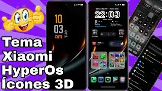 Lindo Tema Xiaomi Ícones 3D e Central de Controle HyperOs igual iPhone @CiclopeTech