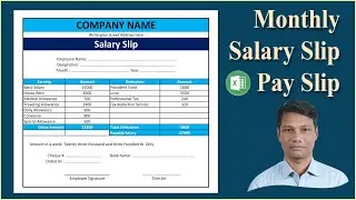 MS Excel: Simple Salary Slip Format in Excel 2025 | Monthly Salary Slip Format Template #Payslip AR