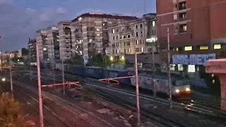 Treno merci intermodale con E652 Tigre Mir in transito a Roma Tuscolana