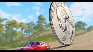 Giant Quarter Dollar Mountain Descent! (BeamNG.Drive)