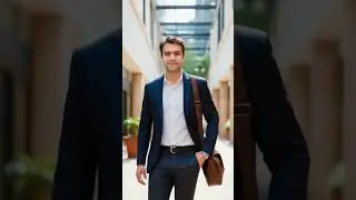 Amazing AI Transformation: From Photo to Video | Businessman walking confidently outdoors.
