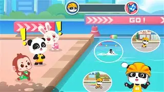 Little Panda's Triathlon: Sports Showdown in Panda Town - Babybus Game