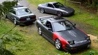 BMW E30 and Nissan 240sx S13 Donuts