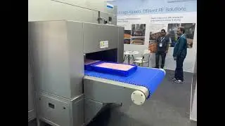 Live trials of Monga Strayfield RF defrosting Surimi slabs at Anuga FoodTec India 2024