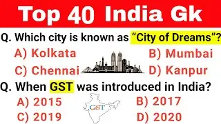 Top 40 India Gk || Multiple choice gk question answer || Competitive exams || Let's Know Everything