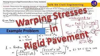 Stresses due to Temperature Change In Rigid Pavement ( warping stresses)