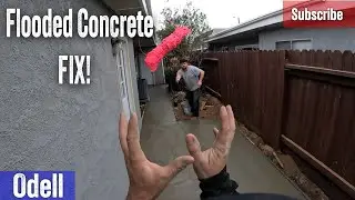 Fixing Flooding concrete patio! EASY Small Concrete Slab!