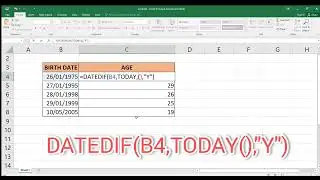 calculate age in excel | how to calculate age in excel | Excle me Age kaise nikale