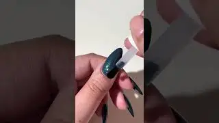 transforming my deep black green polish into a dark teal shimmer with this layering nail hack  #nail