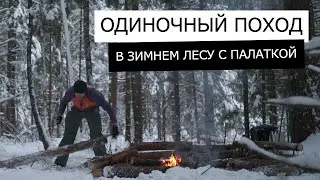 ОДИН с ПАЛАТКОЙ в ЗИМНЕМ ЛЕСУ | Одиночный зимний поход