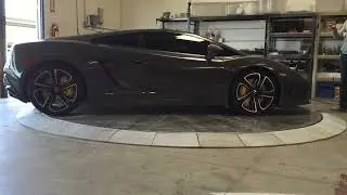 Video of Lamborghini driving onto a Surface Mount Car Turner turntable.