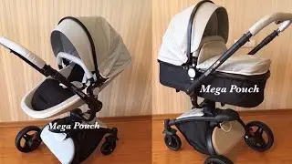Best 2024 Baby Stroller AULON Grey color with black frame PU Leather