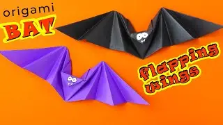 Origami Bat Flapping Wings. How to make paper bat from A4