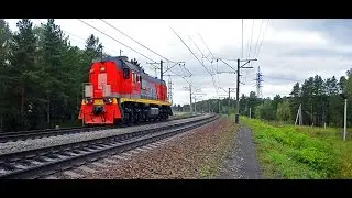 Тепловоз ТЭМ18дм-532 резервом | Diesel locomotive TEM18dm | RZD