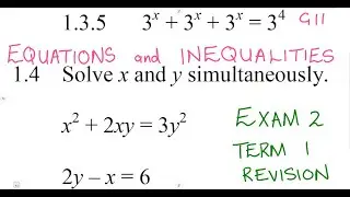 Mathematics Grade 11 Equations and Inequalities Exam 2 - Term 1 