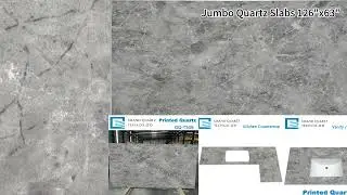 Artificial Stone 3D Dark Grey Printed Quartz Stone