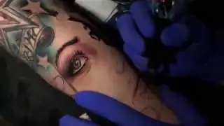 Eye Tattoo Mike DeVries Tattooing an eye!