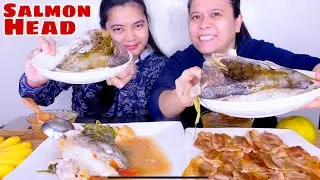 SINIGANG NA ULO NG SALMON MUKBANG | BACON STRIP | FILIPINO FOOD MUKBANG | MUKBANG PH