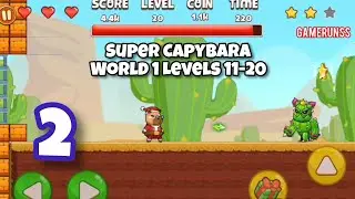Super Capybara Adventure - Gameplay Walkthrough Android Part 2 - World 1 Levels 11-20
