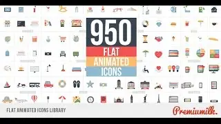 After Effects Template : Flat Animated Icons Library