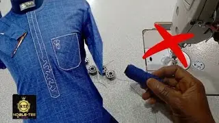 THE BEST AND EASIEST METHOD TO ACHIEVE THREADING ON CLOTH  #thread #kaftan
