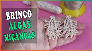 Como fazer Brinco Algas de miçangas