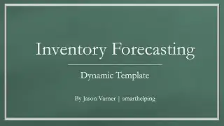 Dynamic Inventory Forecasting Template