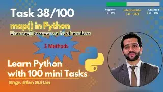 map() in Python to Square a List of Numbers | Task 38/100 - Learn Python programming with 100 tasks