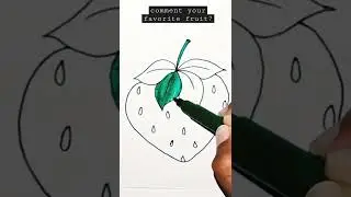 How to draw a strawberry🍓 || #art #shorts #strawberry #easydrawing